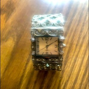 Charming Charlie’s silver watch cuff stretch brand